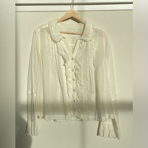 Free people Savannah Ruffle Buttondown
